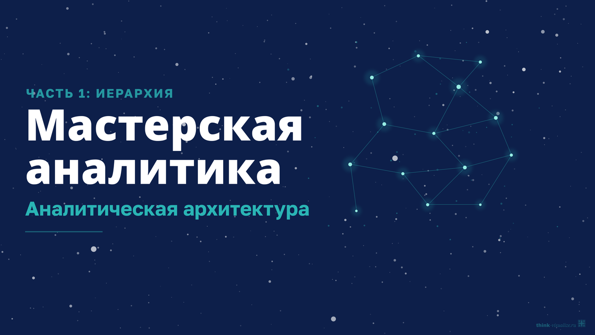Обложка статьи: звёздное небо с созвездием из связанных метрик — метафора аналитической архитектуры
